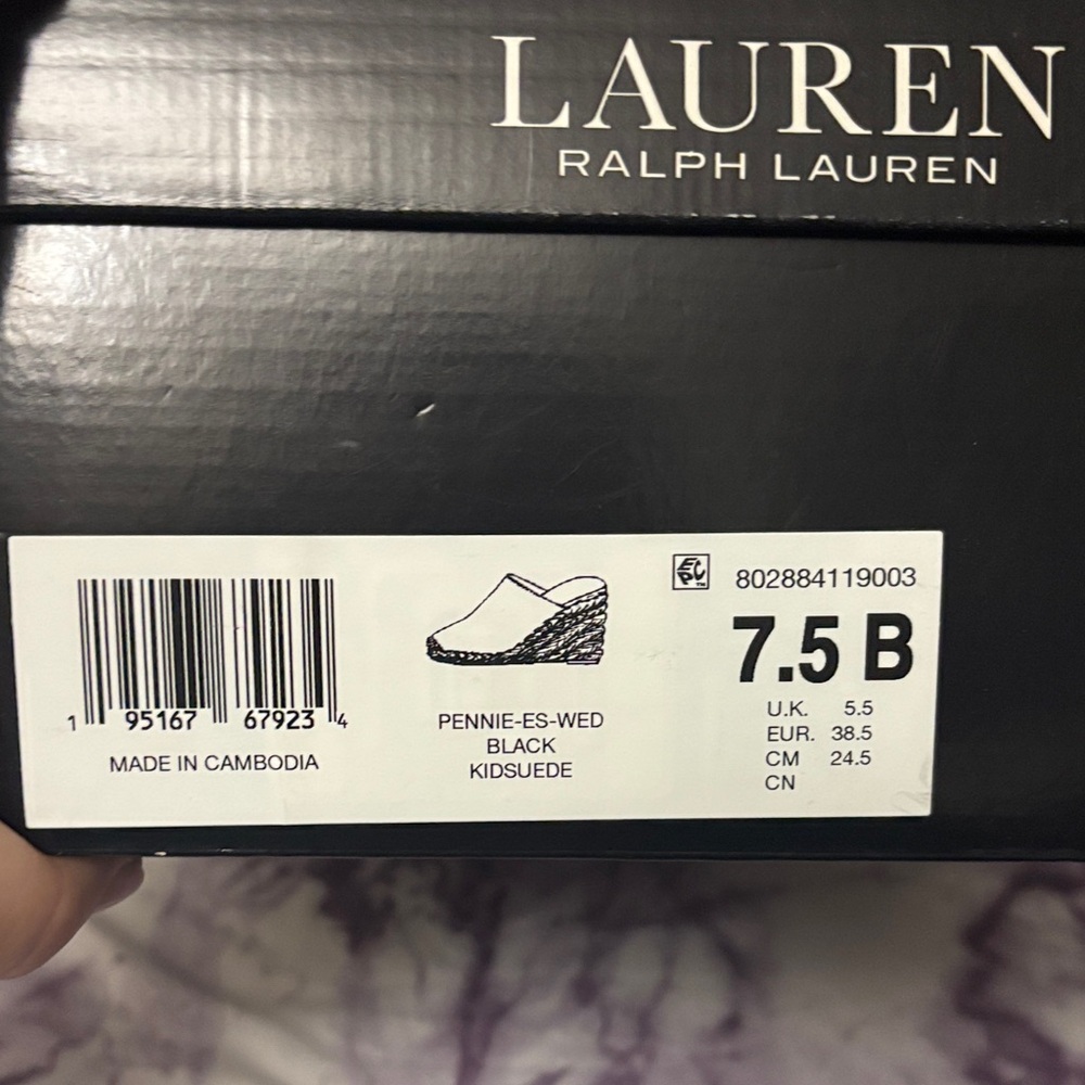 Lauren Ralph Lauren Black Suede Wedges